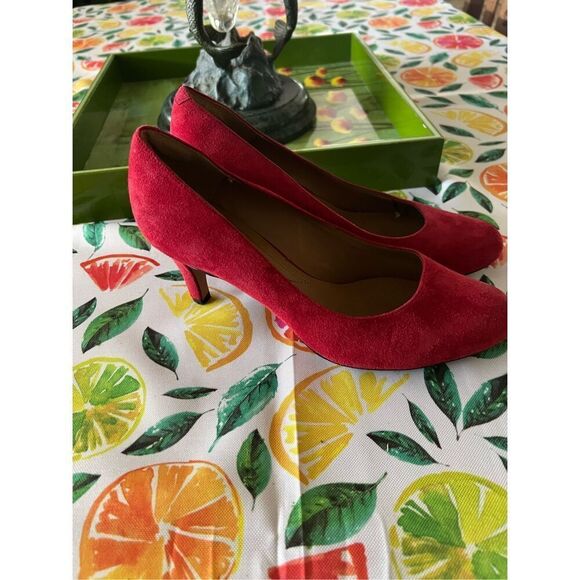 Clarks Artisan Women's Delsie Bliss Red Suede Comfort Pumps Size 9.5 M - Picture 4 of 11
